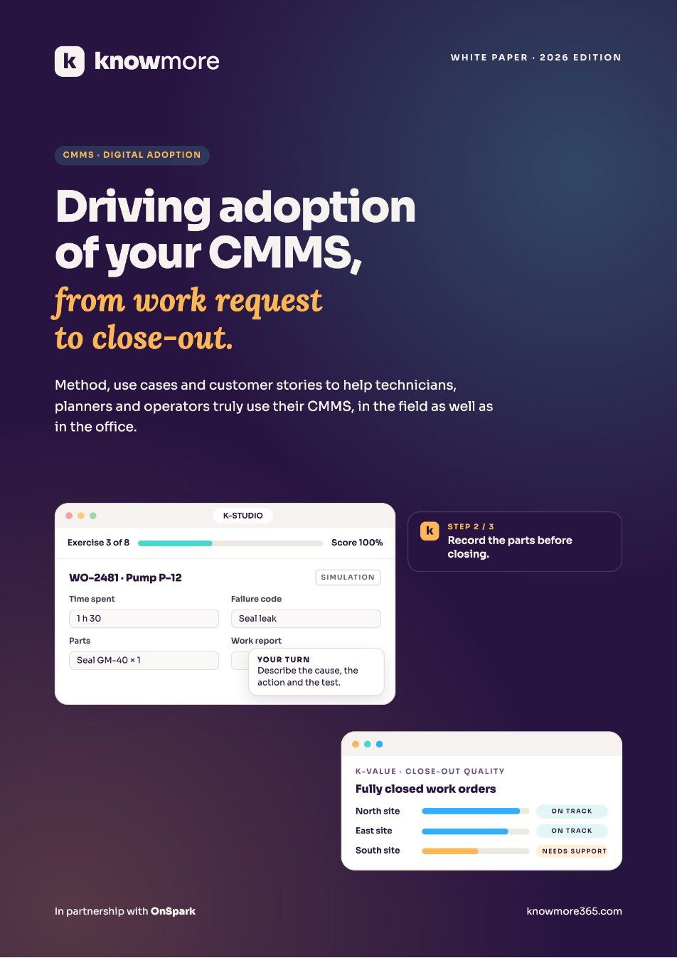 Knowmore 2026 CMMS white paper: driving adoption of your CMMS software