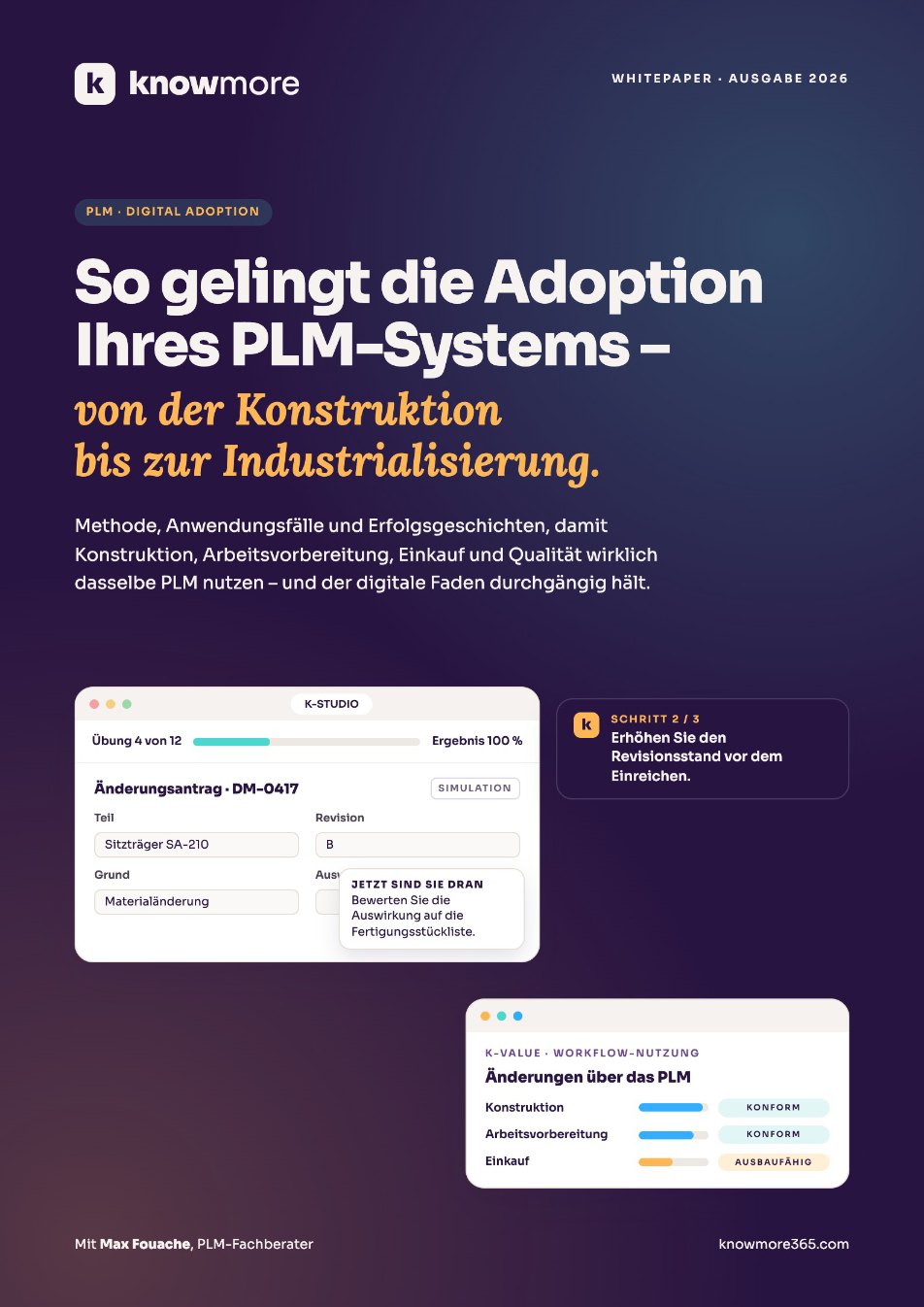 Knowmore-Whitepaper 2026: So gelingt die Adoption Ihres PLM-Systems